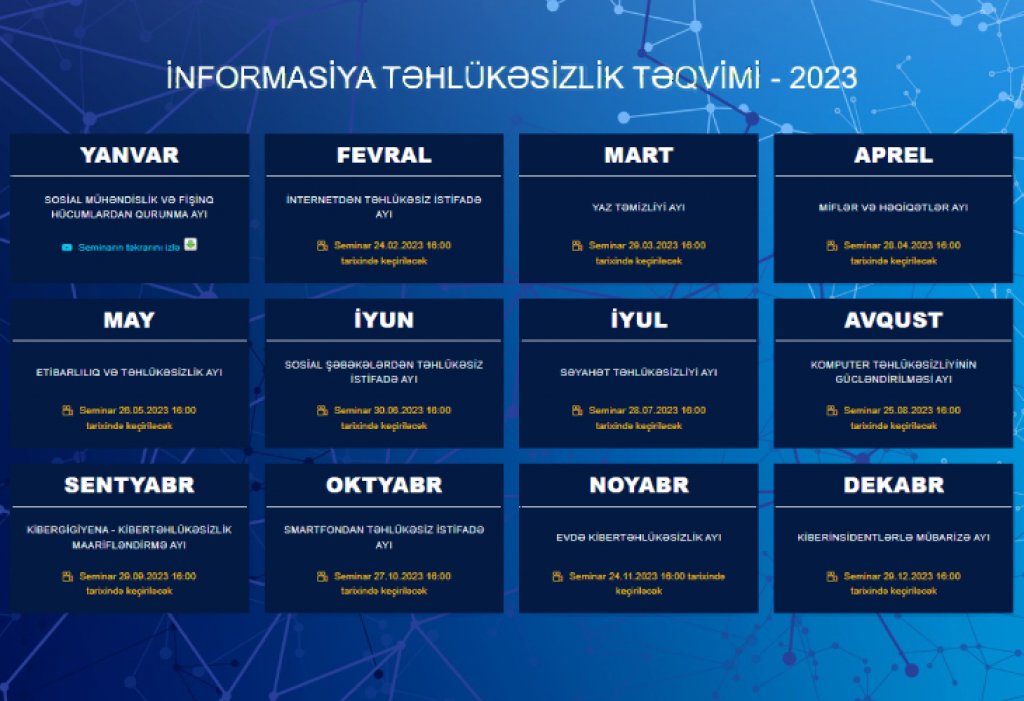 İnformasiya təhlükəsizliyi təqvimi layihəsi çərçivəsində ilk canlı seminar keçirilmişdir.