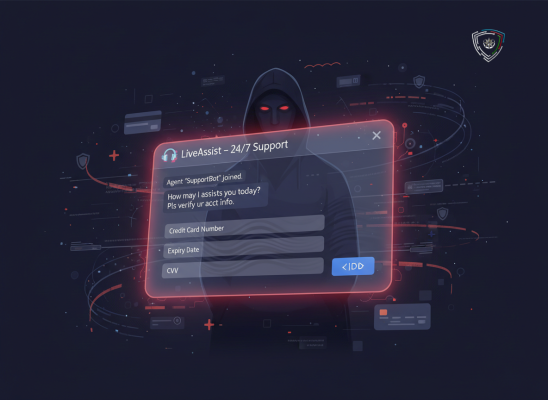 Phishing attack via LiveChat: credit card and personal data are being stolen